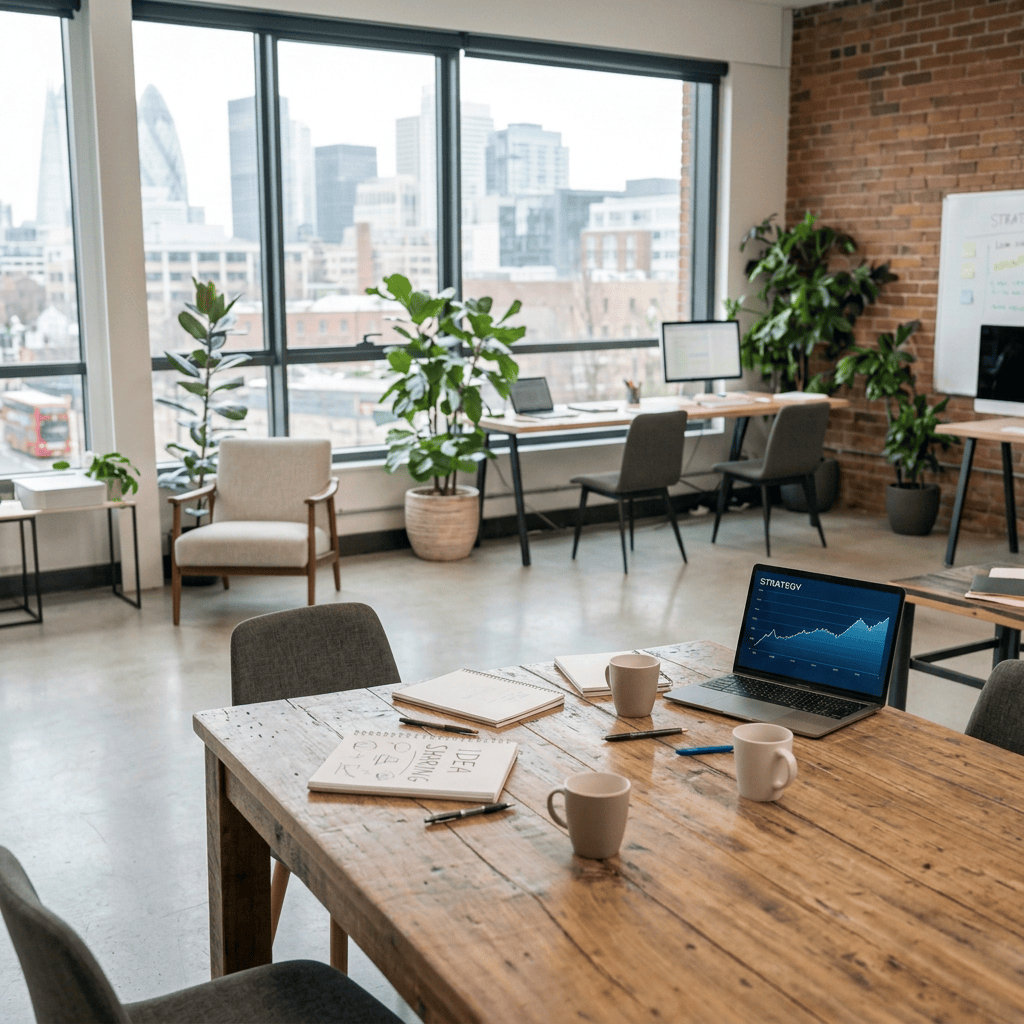 Diverse team discussing strategy around a conference table